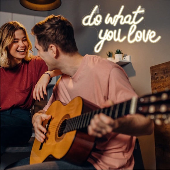 Do What You Love White Neon Light LED Sign Dorm College Teen Kids Room Wall Art - Picture 3 of 5